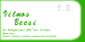 vilmos becsi business card